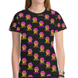 Hex Color Dot Com Black Women's All Over Print Mesh Cloth T-shirt