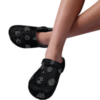 Hex Black & Grey Custom Print Adults Clogs