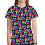 Hex PulseX Pulse Black Women's All Over Print Mesh Cloth T-shirt