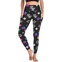 RH HPX Color White All Over Print High Waist Leggings with Pockets