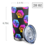 Hex Pulse Combo Black Custom Tumbler with Transparent Lid (20oz)