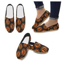 Bitcoin Black & Orange Casual Canvas Women's Shoes - Crypto Wearz