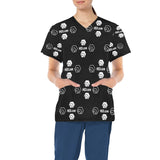 Hex Dot Com White Women's All Over Print Scrub