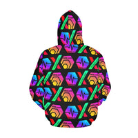 HPXdotCOM Black Women's All Over Print Hoodie