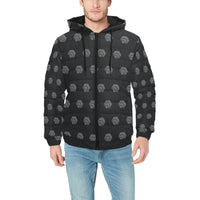 Hex Black & Grey Men's Hooded Bomber Jacket