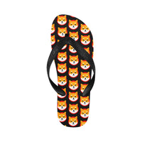 Shiba Inu Black Flip Flops (For both Men and Women)