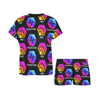 Hex Pulse TEXT Black Women's Short Pajama Set