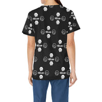 Hex Dot Com White Women's All Over Print Scrub