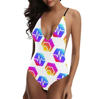 Hex Pulse Combo Women's Lacing Backless One-Piece Swimsuit - Crypto Wearz