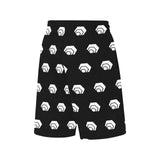 Hex White Black All Over Print Basketball Shorts With Pockets