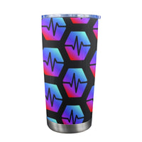 Pulse Black Custom Tumbler with Transparent Lid (20oz)