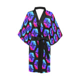 Pulse Black Women's Short Kimono Robe