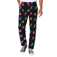 HPX Black Small Men's All Over Print Casual Trousers