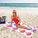 Hex Pulse TEXT Beach Mat 32" x 71"