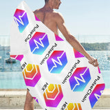 Hex Pulse TEXT Beach Mat 32" x 71"