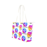 Hex Pulse TEXT Leather Tote Bag (Big)