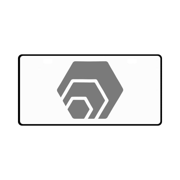 Hex Grey Logo License Plate