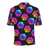 Hex Pulse Combo Black Men's All Over Print Polo Shirt