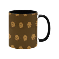 Hex Brown & Tan Ceramic Mug With Inner Color (11oz)