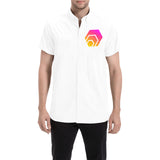 Hex Logo Men's All Over Print Button Down Short Sleeve Shirt
