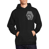 Hex Grey Logo Black Men's All Over Print Hoodie