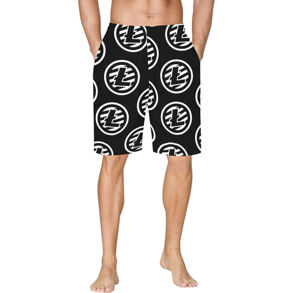 Litecoins Black All Over Print Basketball Shorts With Pockets