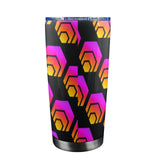 Hex Black Custom Tumbler with Transparent Lid (20oz)