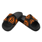 Bitcoins Black & Orange Men's Slide Sandals - Crypto Wearz