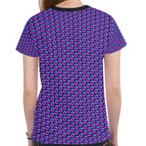 Pulses Small Black Women's All Over Print Mesh Cloth T-shirt