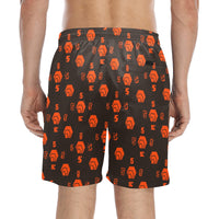 5555 Orange Men's Mid-Length Beach Shorts