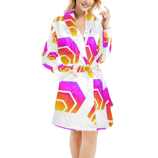 Hex Tapered Women's All Over Print Fleece Robe