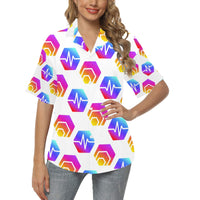 Hex Pulse Combo All Over Print Hawaiian Shirt for Women