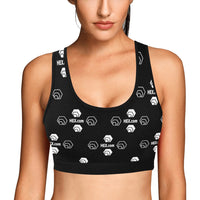 Hex Dot Com White Women's All Over Print Sports Bra