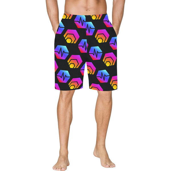 Hex Pulse Combo Black All Over Print Basketball Shorts With Pockets