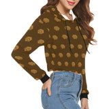 Hex Brown & Tan Women's All Over Print Cropped Hoodie