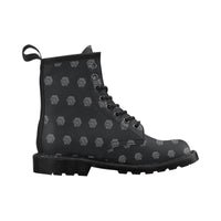 Hex Black & Grey Women's PU Leather Martens Boots