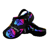 Hex Pulse TEXT Black Custom Print Adults Clogs