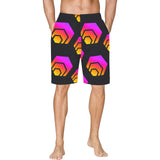 Hex Black Tapered All Over Print Basketball Shorts With Pockets