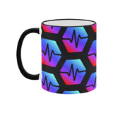 Pulse Black Custom Ceramic Mug With Colored Rim and Handle (11oz)