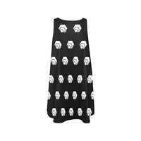 Hex White Black Sleeveless Tank Dress with Pockets