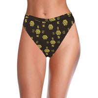 5555 High-Waisted High-Cut Bikini Bottom