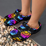 Hex Pulse TEXT Black Custom Print Adults Clogs