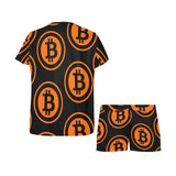 Bitcoin Black & Orange Women's Short Pajama Set
