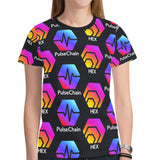 Hex Pulse TEXT Black Women's All Over Print Mesh Cloth T-shirt