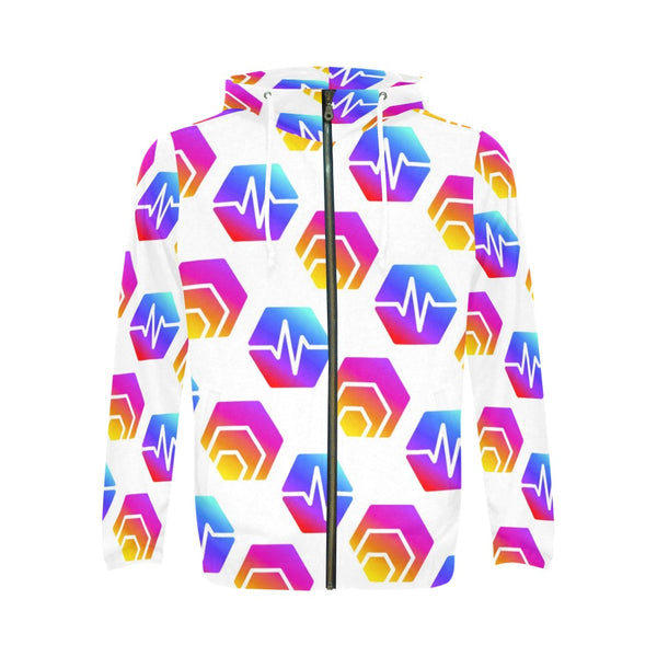 Hex Pulse Combo Men's All Over Print Full Zip Hoodie