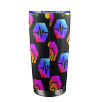 Hex Pulse Combo Black Custom Tumbler with Transparent Lid (20oz)