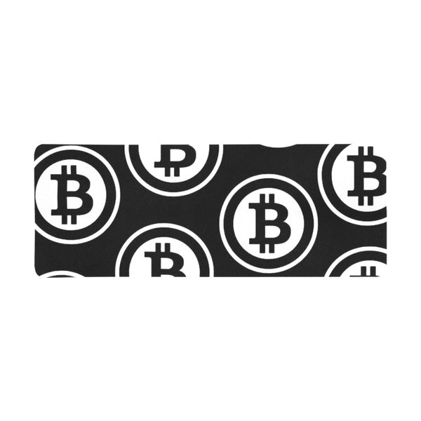 Bitcoin Black Rectangle Mousepad (31"x12")