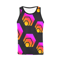 Hex Black Tapered Men's All Over Print Tank Top