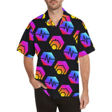 Hex Pulse Combo Black Men's All Over Print Hawaiian Shirt