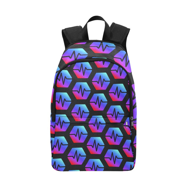 Pulse Black All-Over Print Unisex Casual Backpack